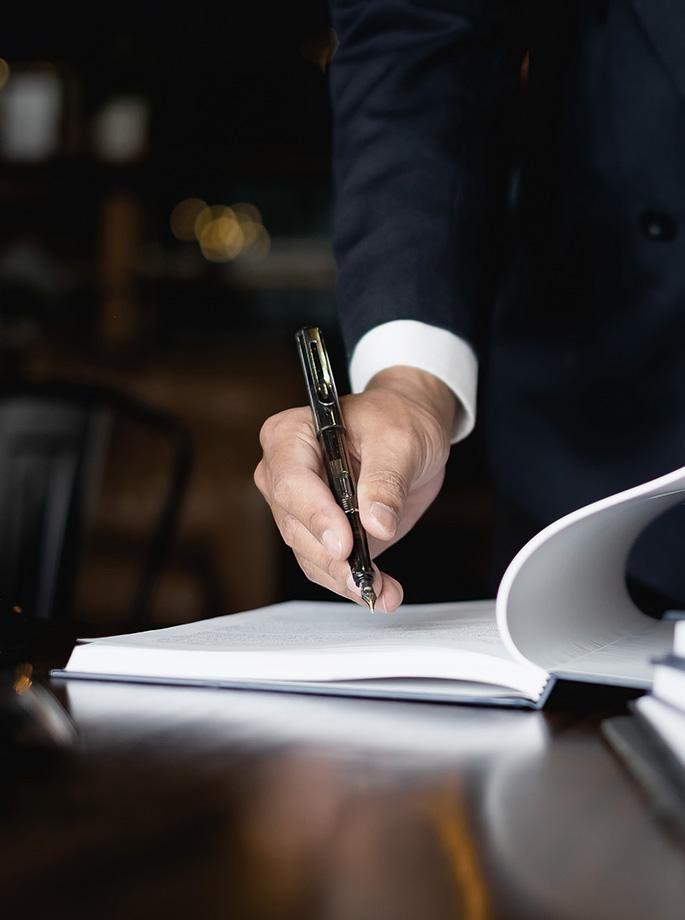 Signing a legal document
